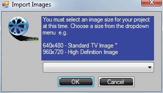 Import images dialog