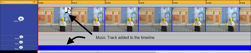 Stop Motion adding music to animation